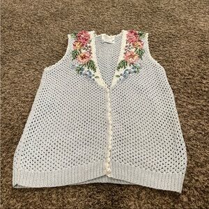 Marisa Christina vintage floral sweater vest size medium